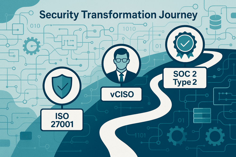 Security Transformation Case Study ISO 27001 Implementation and SOC 2 Type 2 Certification with vCISO Governance Cover ImageSecurity Transformation Case Study ISO 27001 Implementation and SOC 2 Type 2 Certification with vCISO Governance Cover Image